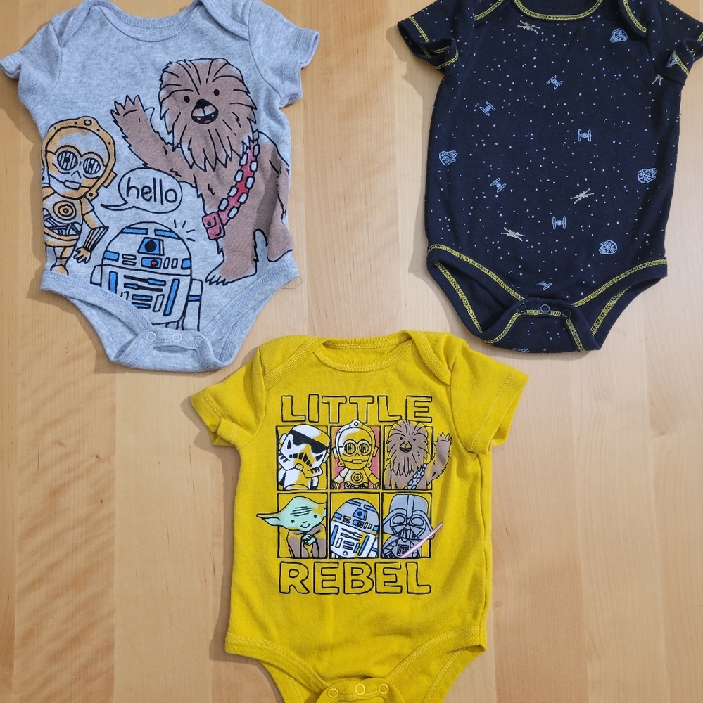 3 PC Infant Starwars Onesies